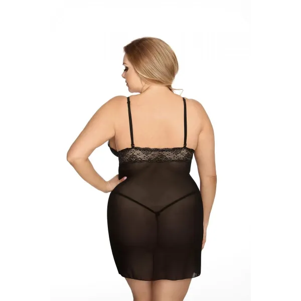 Schwarzes Negligee AA052175 von Anais Apparel Plus Size | Fesselliebe.de