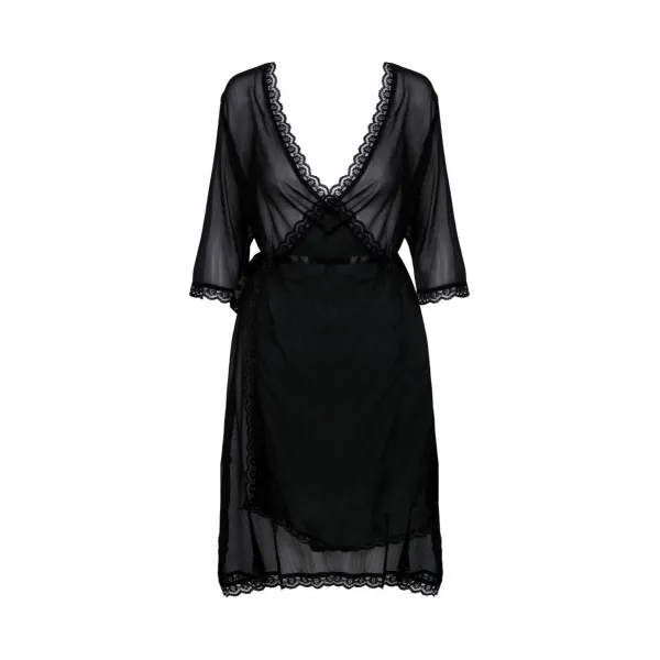 Schwarzer Kimono AA0521295 von Anais Apparel Plus Size | Fesselliebe.de