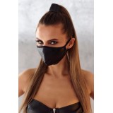 2-lagige Maske 002 mit perforiertem Wetlook und Baumwolle Oeko Tex | Fesselliebe.de