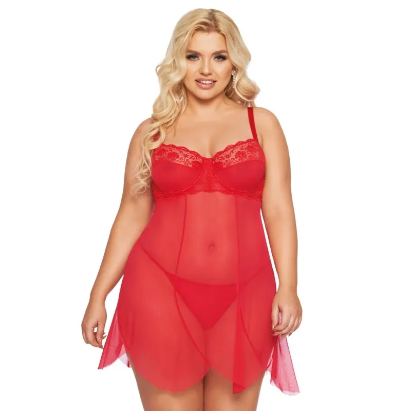 Rotes Chemise 1895 von Softline Pluse Size Collection | Fesselliebe.de