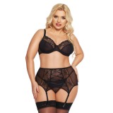 Schwarzes 3-teiliges Set 1893 von Softline Pluse Size Collection | Fesselliebe.de
