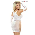 Weißes Netzkleid mit Armstulpen PR1530 von Provocative
