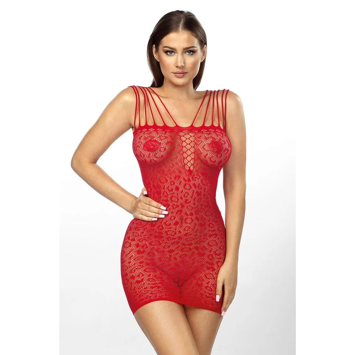 Rotes Netzkleid AA052316 von Anais Apparel Luxury Lingerie | Fesselliebe.de