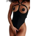 Schwarzer Body ouvert LXElena001 von Demoniq LadyX