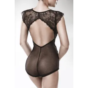Schwarzer Spitzen Body 15302 von Grey Velvet