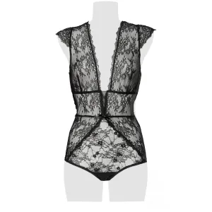 Schwarzer Spitzen Body 15302 von Grey Velvet