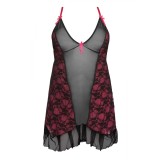 Schwarz/pinkes Chemise AA051980 von Anais Apparel Plus Size | Fesselliebe.de