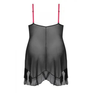 Schwarz/pinkes Chemise AA051980 von Anais Apparel Plus Size