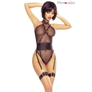 Schwarzer Harness Body PR1624 von Provocative