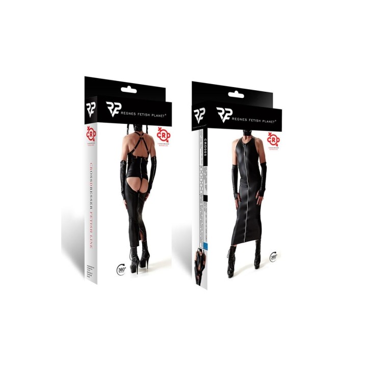 Langes Kleid CRD005 schwarz von Regnes Fetish PLanet Crossdresser Fetish Line | Fesselliebe.de