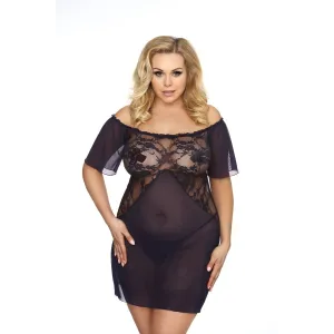 Schwarz/dunkelblaues Chemise AA051957 von Anais Apparel Plus Size | Fesselliebe.de