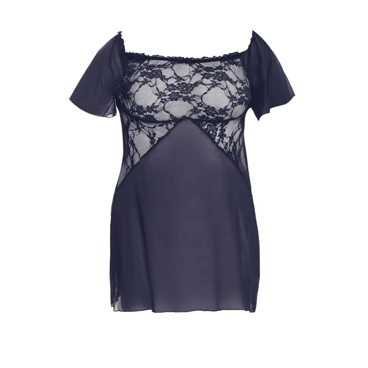 Schwarz/dunkelblaues Chemise AA051957 von Anais Apparel Plus Size | Fesselliebe.de