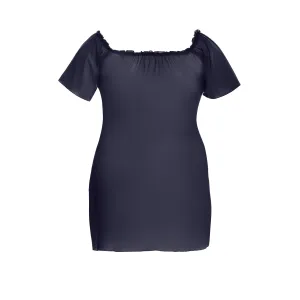 Schwarz/dunkelblaues Chemise AA051957 von Anais Apparel Plus Size