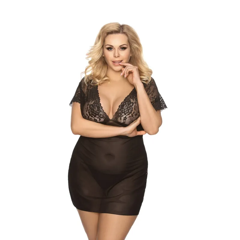 Schwarzes Chemise AA052102 von Anais Apparel Plus Size | Fesselliebe.de