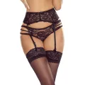 Schwarzer Reine de Seduction Strumpfhaltergürtel Set PR1642 von Provocative
