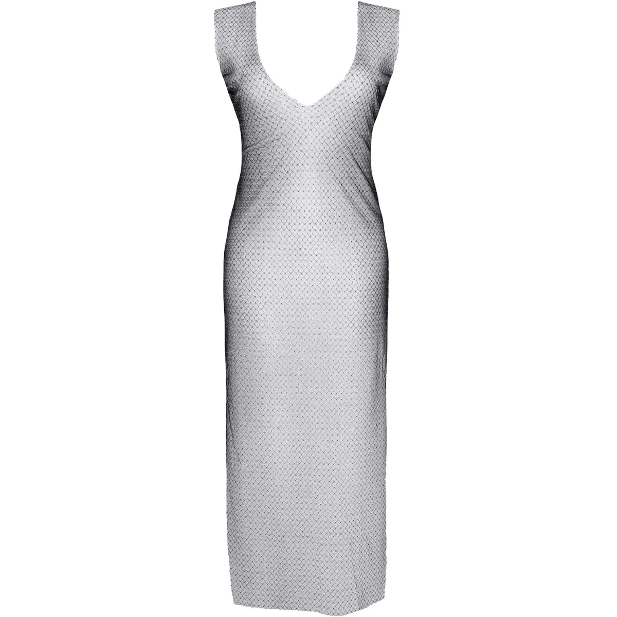 Schwarz/silbernes Kleid STIolanda001 von Demoniq Silver Touch Collection | Fesselliebe.de