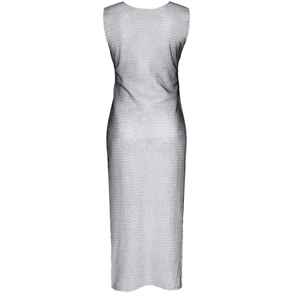 Schwarz/silbernes Kleid STIolanda001 von Demoniq Silver Touch Collection | Fesselliebe.de