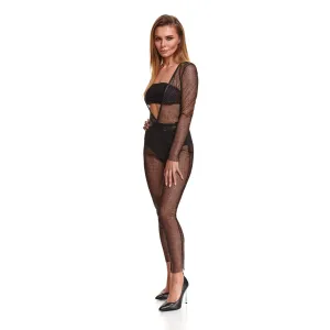 Schwarz/silbernes Jumpsuit STEdvige001 von Demoniq Silver Touch Collection | Fesselliebe.de