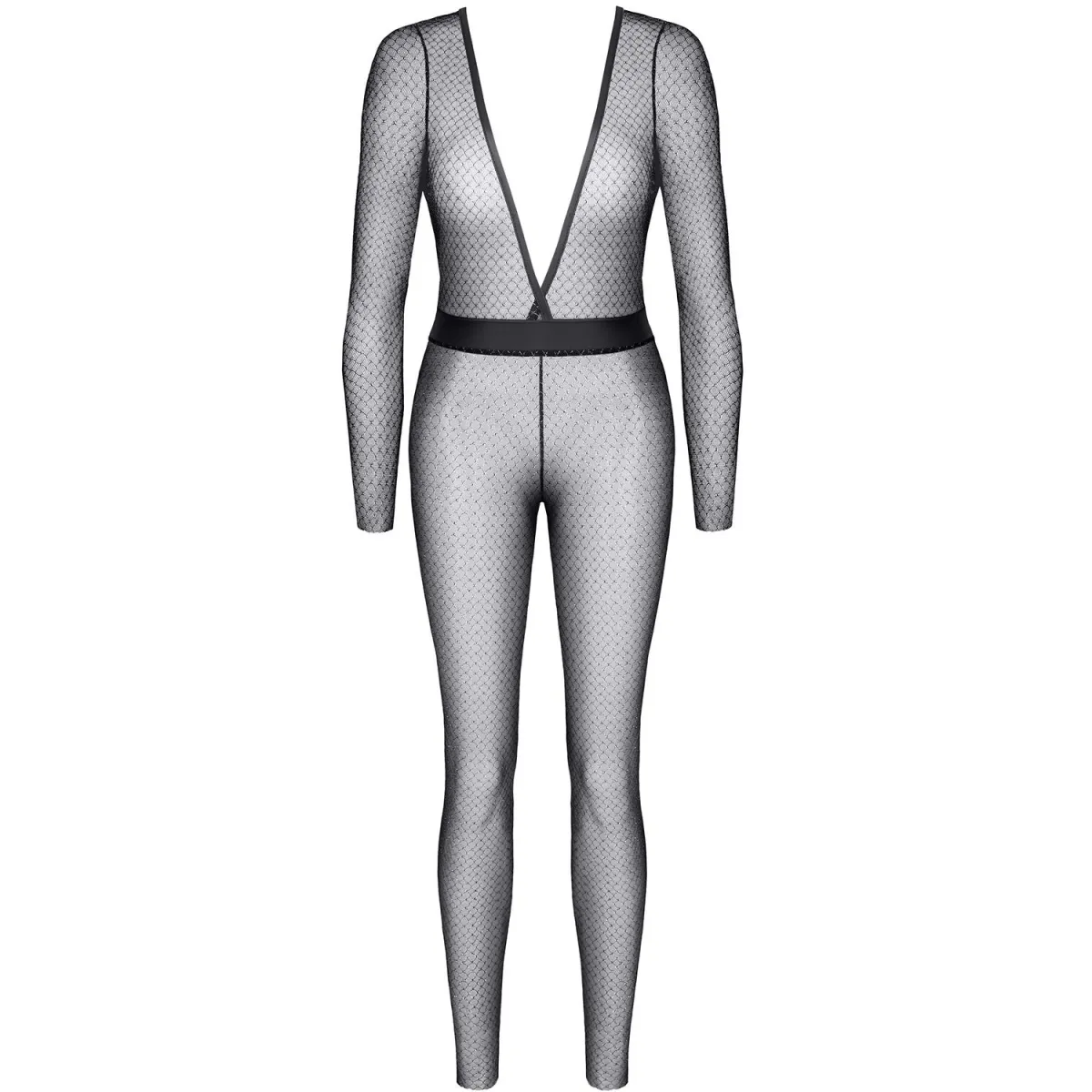 Schwarz/silbernes Jumpsuit STEdvige001 von Demoniq Silver Touch Collection | Fesselliebe.de