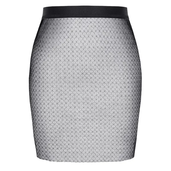 Schwarz/silberner Minirock STGinevra001 von Demoniq Silver Touch Collection | Fesselliebe.de