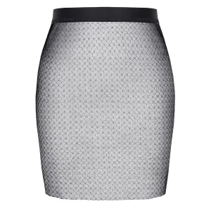 Schwarz/silberner Minirock STGinevra001 von Demoniq Silver Touch Collection