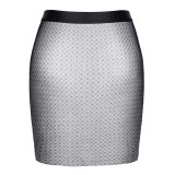 Schwarz/silberner Minirock STGinevra001 von Demoniq Silver Touch Collection | Fesselliebe.de