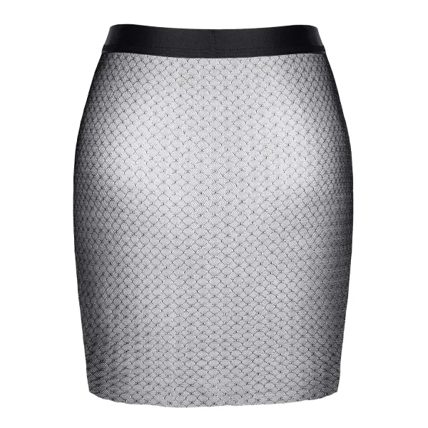 Schwarz/silberner Minirock STGinevra001 von Demoniq Silver Touch Collection | Fesselliebe.de