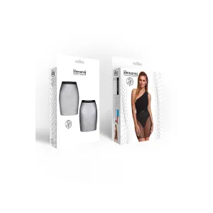 Schwarz/silberner Minirock STGinevra001 von Demoniq Silver Touch Collection