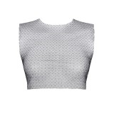 Schwarz/silbernes Top STOrsola001 von Demoniq Silver Touch Collection | Fesselliebe.de