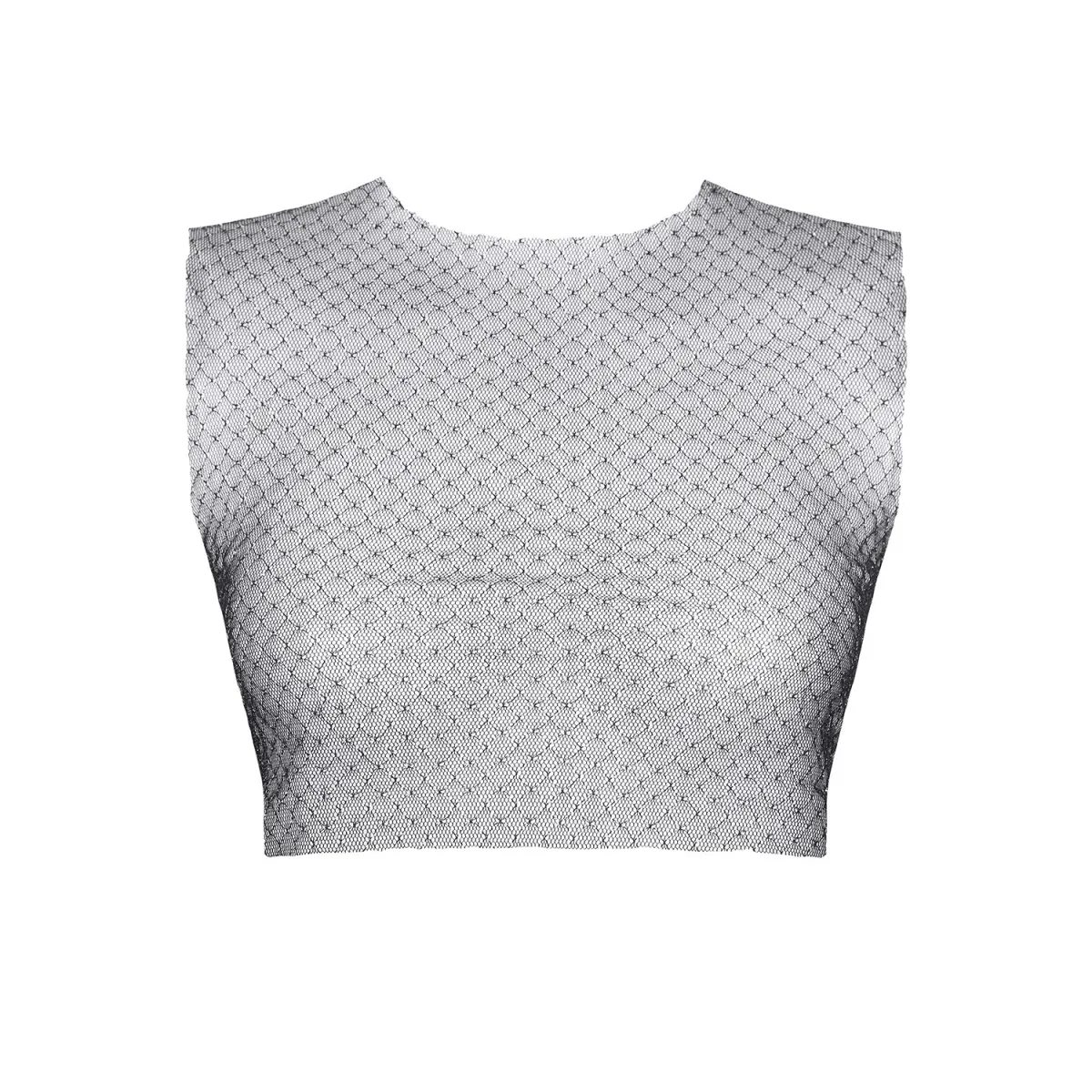 Schwarz/silbernes Top STOrsola001 von Demoniq Silver Touch Collection | Fesselliebe.de