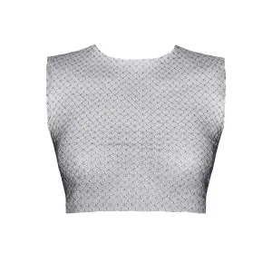 Schwarz/silbernes Top STOrsola001 von Demoniq Silver Touch Collection