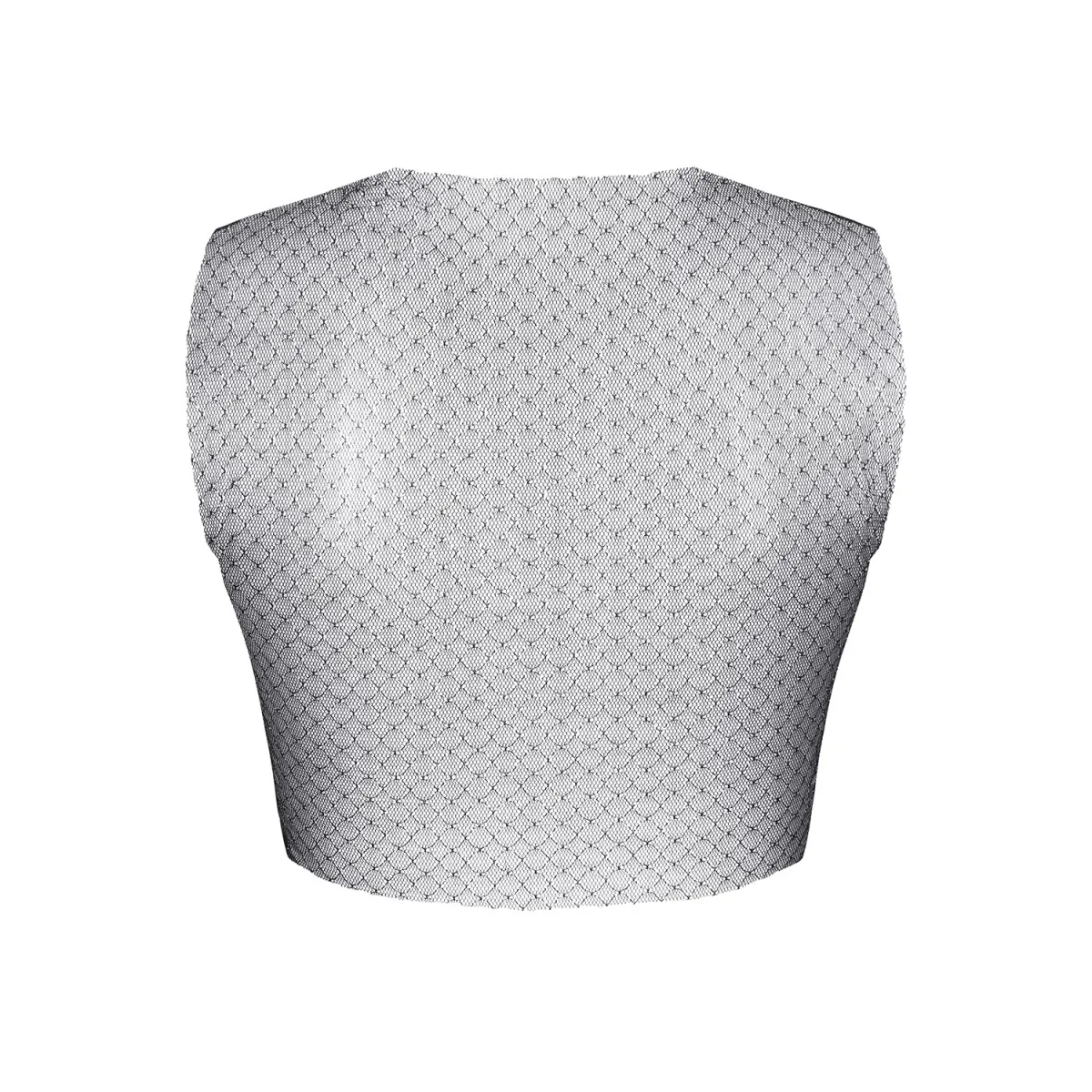 Schwarz/silbernes Top STOrsola001 von Demoniq Silver Touch Collection | Fesselliebe.de