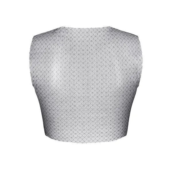 Schwarz/silbernes Top STOrsola001 von Demoniq Silver Touch Collection | Fesselliebe.de