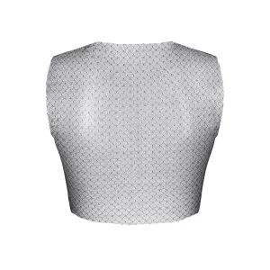 Schwarz/silbernes Top STOrsola001 von Demoniq Silver Touch Collection