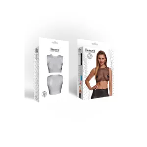 Schwarz/silbernes Top STOrsola001 von Demoniq Silver Touch Collection