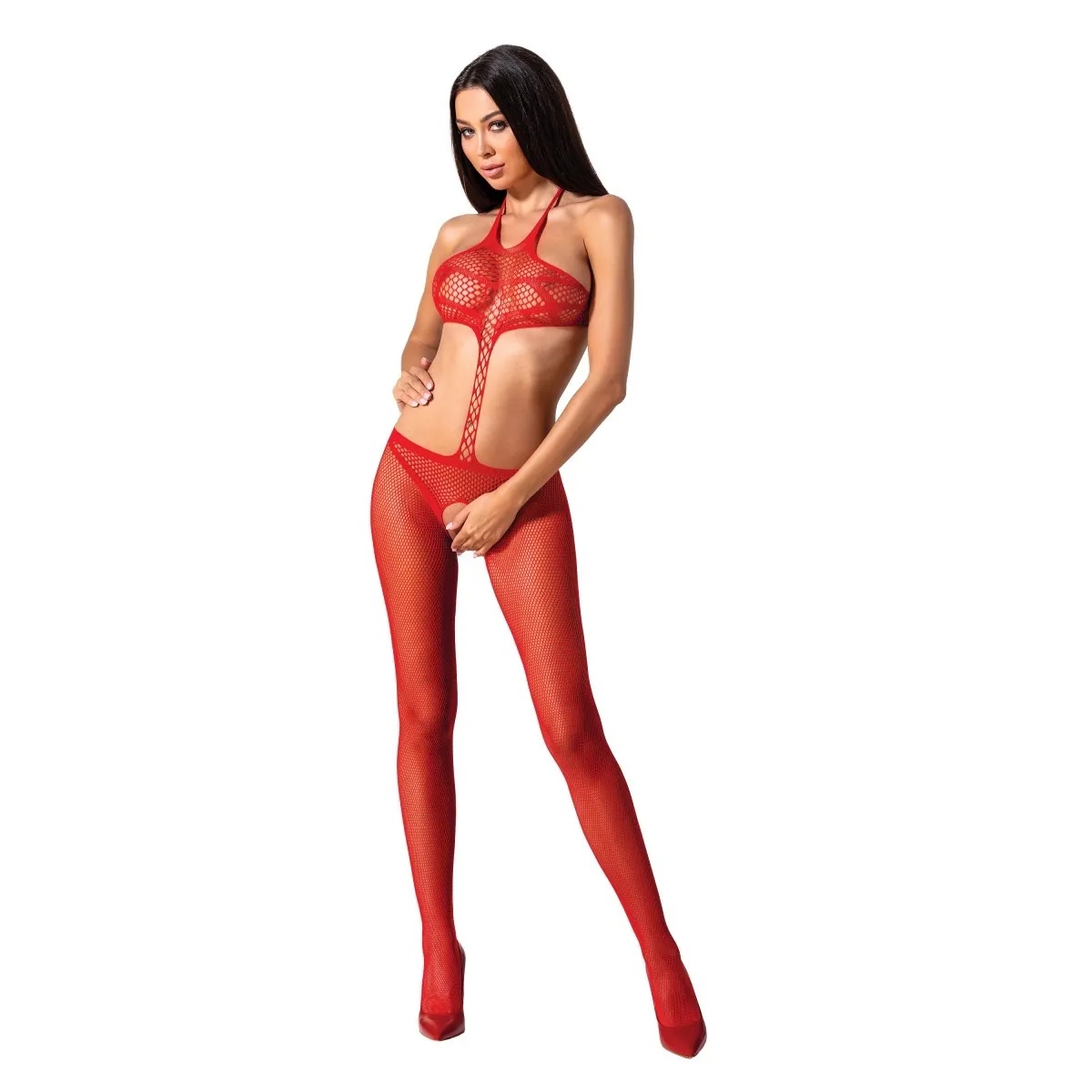 Roter ouvert Bodystocking BS080 von Passion | Fesselliebe.de