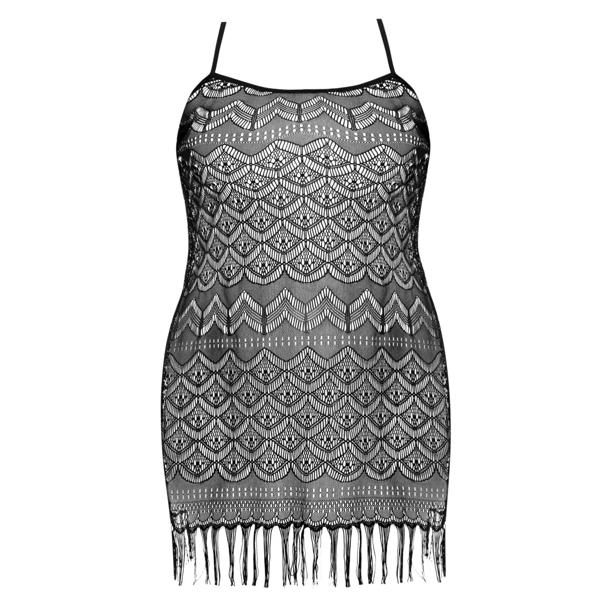 Schwarzes Netzkleid AA051954 von Anais Apparel Plus Size | Fesselliebe.de