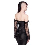 Gothic-Corsage mit Ärmeln aus Spitze 90001 von Ocultica | Fesselliebe.de