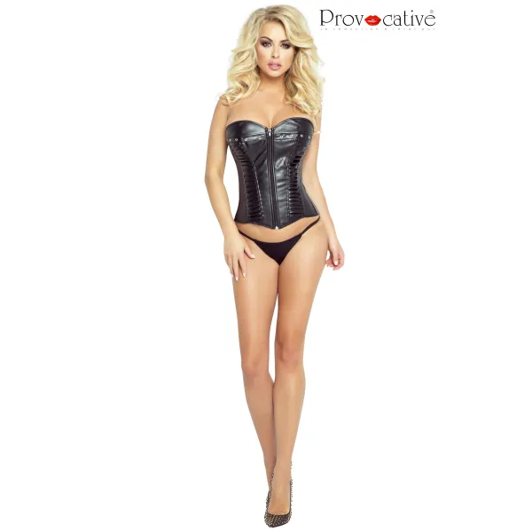 Schwarze Kunstleder-Corsage von Provocative | Fesselliebe.de