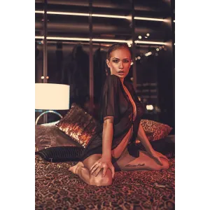 Schwarze Robe AA052445 von Anais Apparel