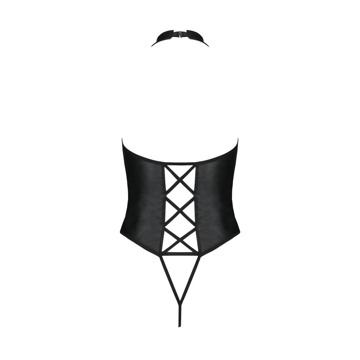 Schwarzer Kunstleder Body ouvert PA596249 von Passion | Fesselliebe.de