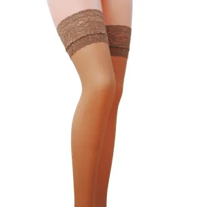 Halterlose Strümpfe ST003 beige von Passion | Fesselliebe.de