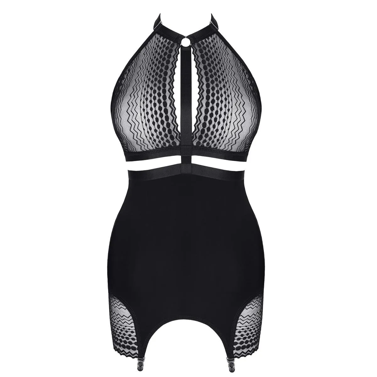 Schwarzes Straps-Kleid LXPriscila001 von Demoniq LadyX | Fesselliebe.de