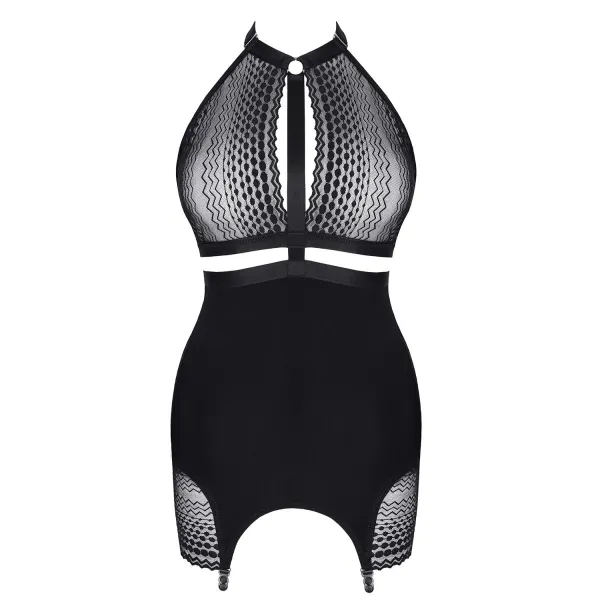 Schwarzes Straps-Kleid LXPriscila001 von Demoniq LadyX | Fesselliebe.de