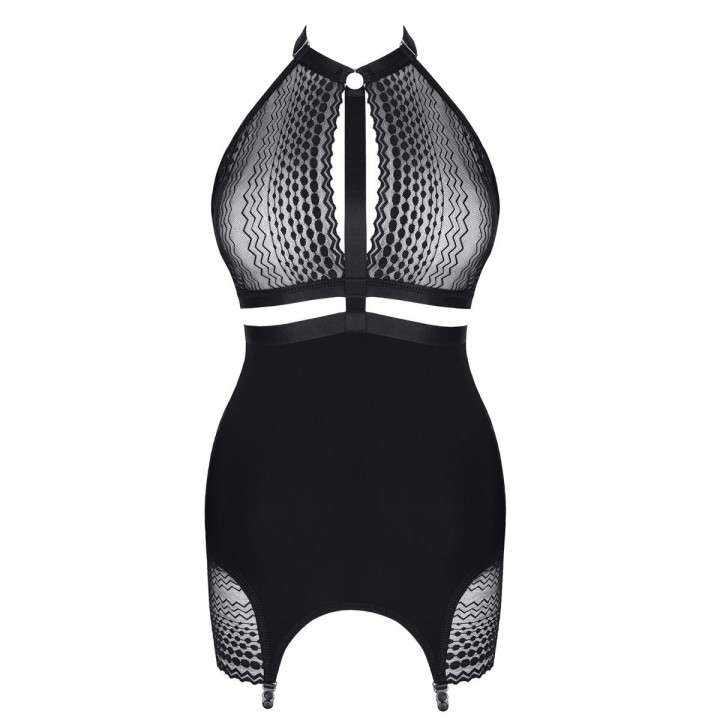 Schwarzes Straps-Kleid LXPriscila001 von Demoniq LadyX | Fesselliebe.de
