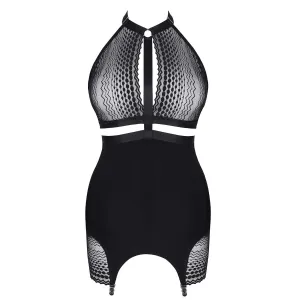 Schwarzes Straps-Kleid LXPriscila001 von Demoniq LadyX