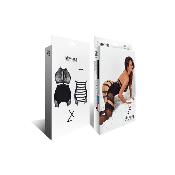 Schwarzes Straps-Kleid LXPriscila001 von Demoniq LadyX | Fesselliebe.de