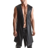 Halblanger Herren Mantel RMMarco001 schwarz von Regnes Fetish Planet | Fesselliebe.de