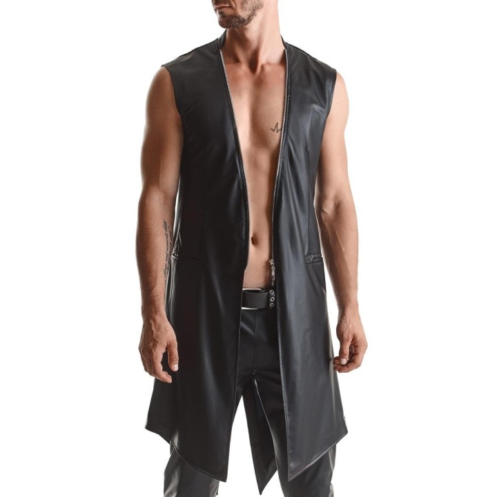 Halblanger Herren Mantel RMMarco001 schwarz von Regnes Fetish Planet | Fesselliebe.de