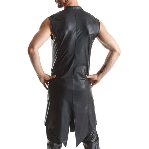 Halblanger Herren Mantel RMMarco001 schwarz von Regnes Fetish Planet | Fesselliebe.de